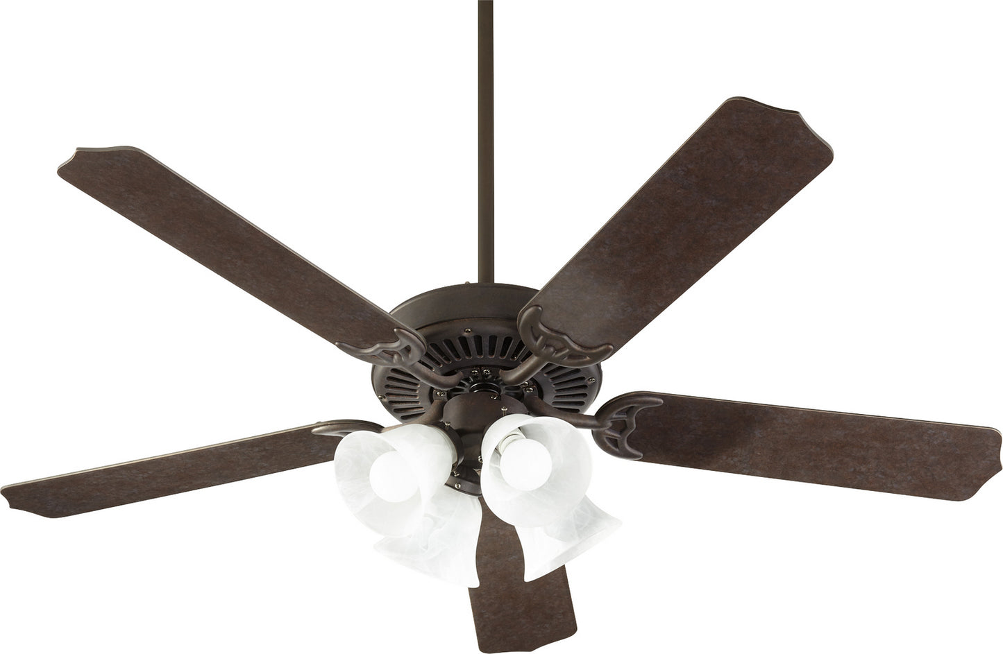 Quorum - 7525-144 - 52"Ceiling Fan - Capri IX - Toasted Sienna w/ Faux Alabaster