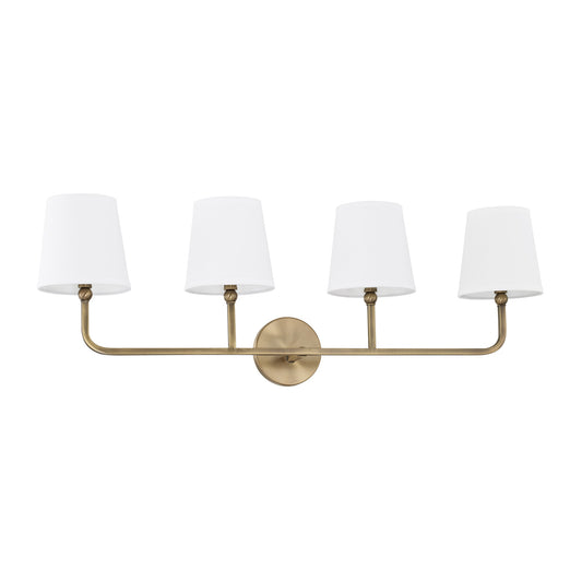 Capital Lighting - 119341AD-674 - Four Light Vanity - Dawson - Aged Brass