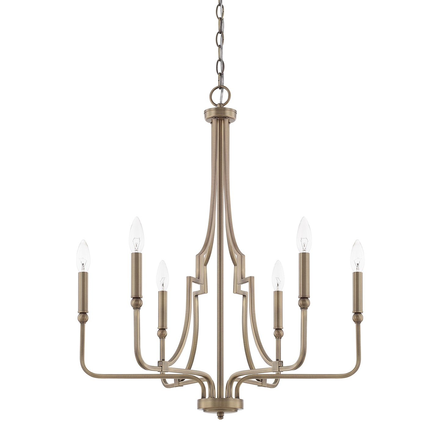 Capital Lighting - 419361AD - Six Light Chandelier - Dawson - Aged Brass