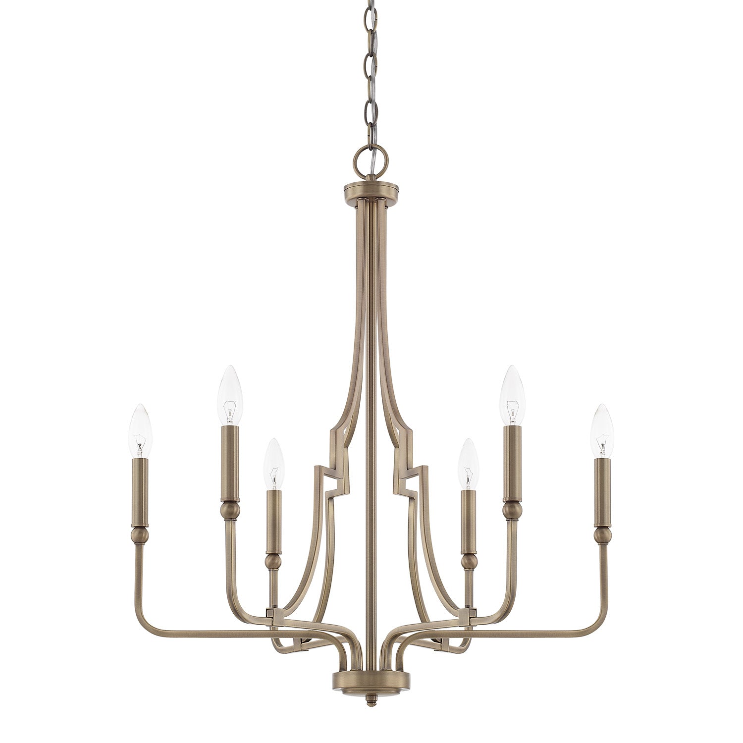 Capital Lighting - 419361AD - Six Light Chandelier - Dawson - Aged Brass