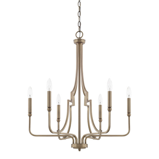 Capital Lighting - 419361AD - Six Light Chandelier - Dawson - Aged Brass