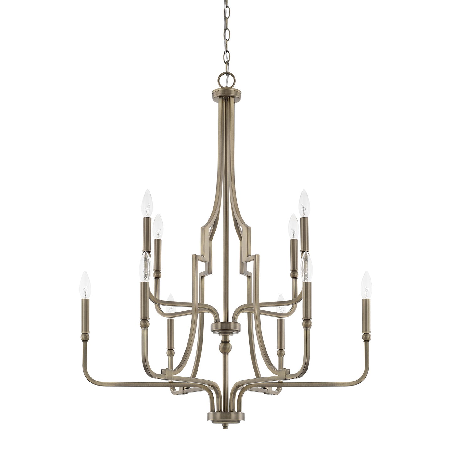 Capital Lighting - 419391AD - Ten Light Chandelier - Dawson - Aged Brass