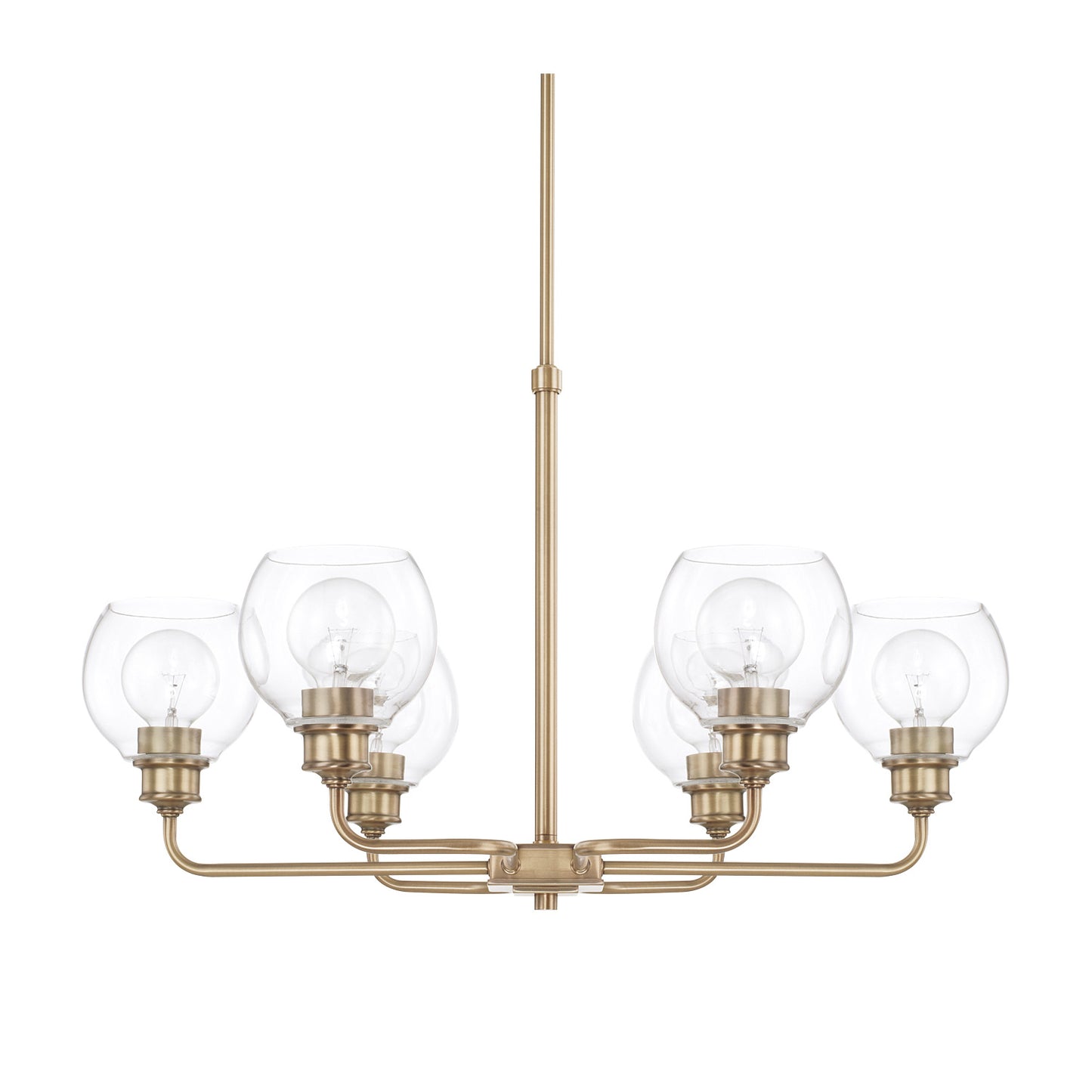 Capital Lighting - 421161AD-426 - Six Light Chandelier - Mid Century - Aged Brass