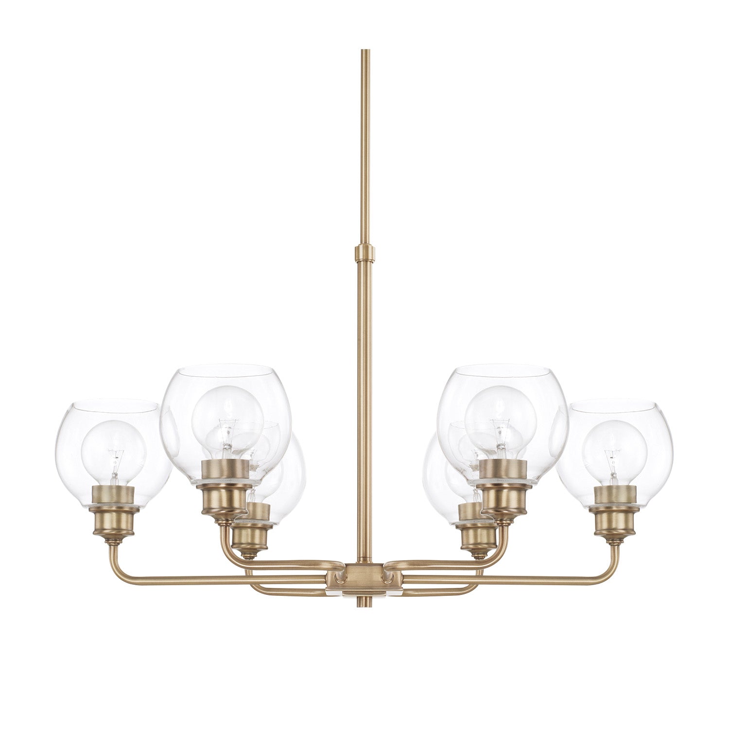 Capital Lighting - 421161AD-426 - Six Light Chandelier - Mid Century - Aged Brass