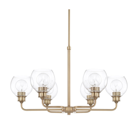 Capital Lighting - 421161AD-426 - Six Light Chandelier - Mid Century - Aged Brass