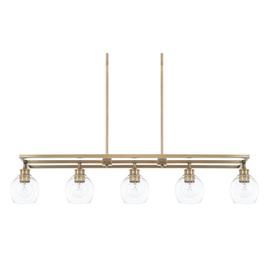 Capital Lighting - 821151AD-426 - Five Light Island Pendant - Mid Century - Aged Brass