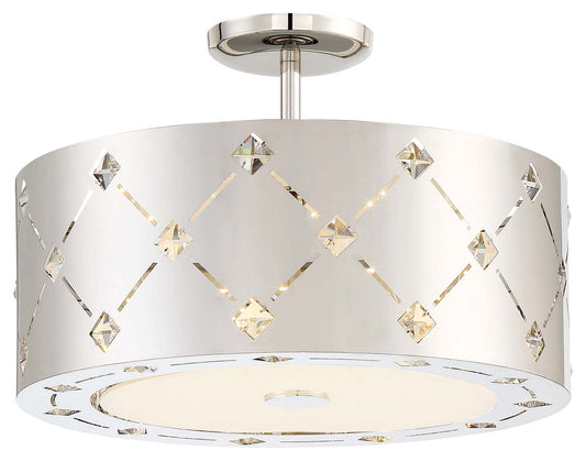 George Kovacs - P1032-077-L - LED Pendant (Convertible To Semi Flush) - Crowned - Chrome