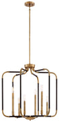 Minka-Lavery - 4066-660 - Six Light Pendant - Liege - Aged Kinston Bronze W/Brass Hi