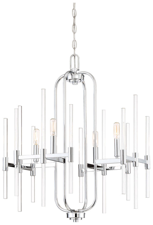 Minka-Lavery - 3094-77 - Four Light Chandelier - Pillar - Chrome