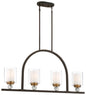 Minka-Lavery - 3074-416 - Four Light Island Pendant - Studio 5 - Painted Bronze W/Natural Brush
