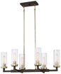 Minka-Lavery - 3046-560 - Six Light Island Pendant - Ainsley Court - Aged Kinston Bronze W/Brushed