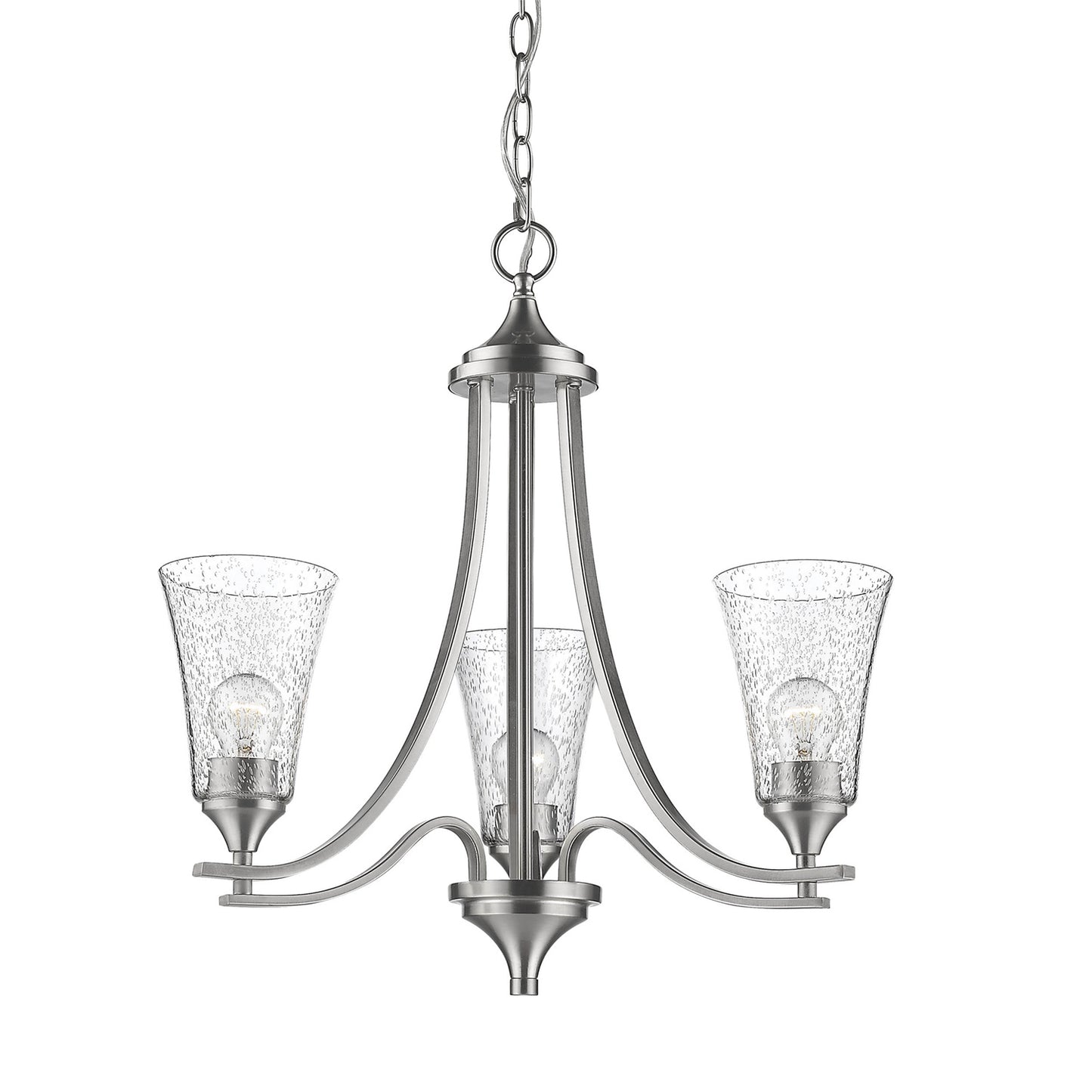 Millennium - 1463-SN - Three Light Chandelier - Natalie - Satin Nickel