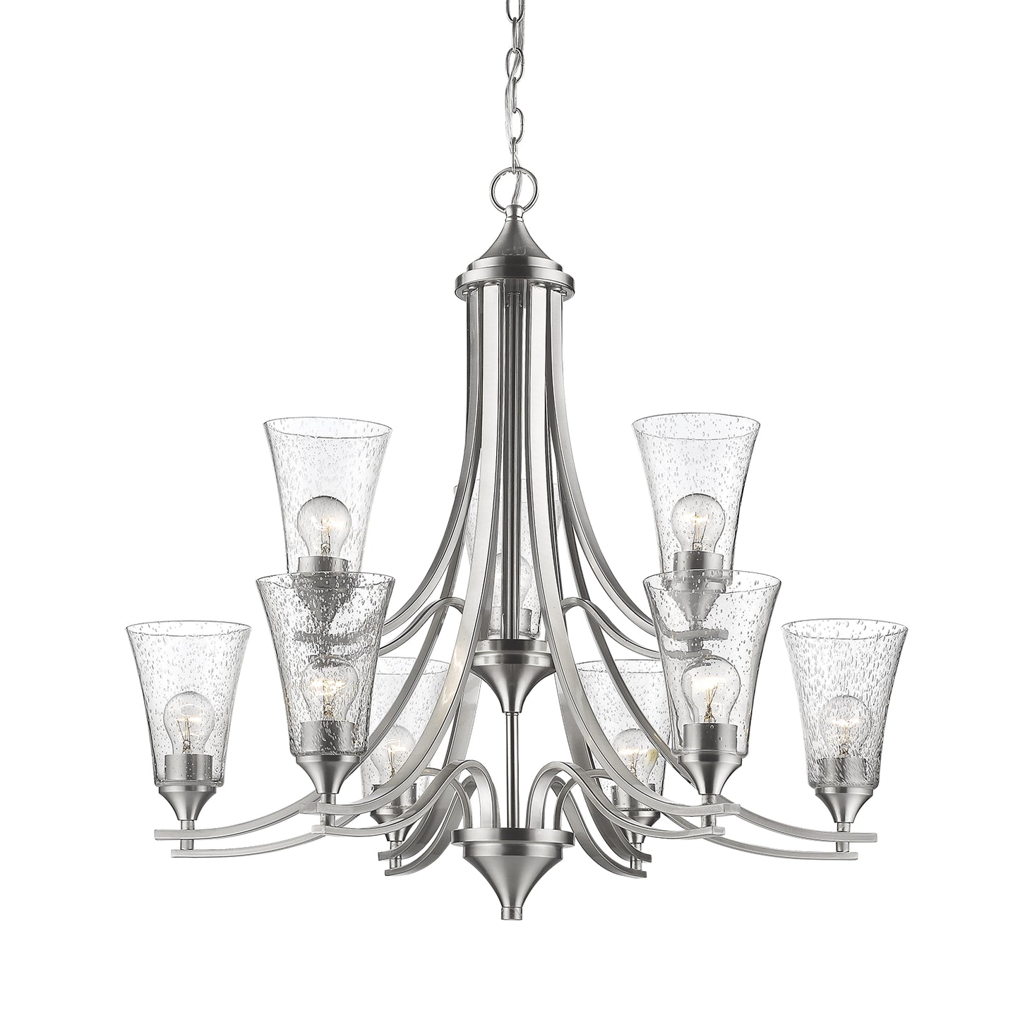 Millennium - 1469-SN - Nine Light Chandelier - Natalie - Satin Nickel