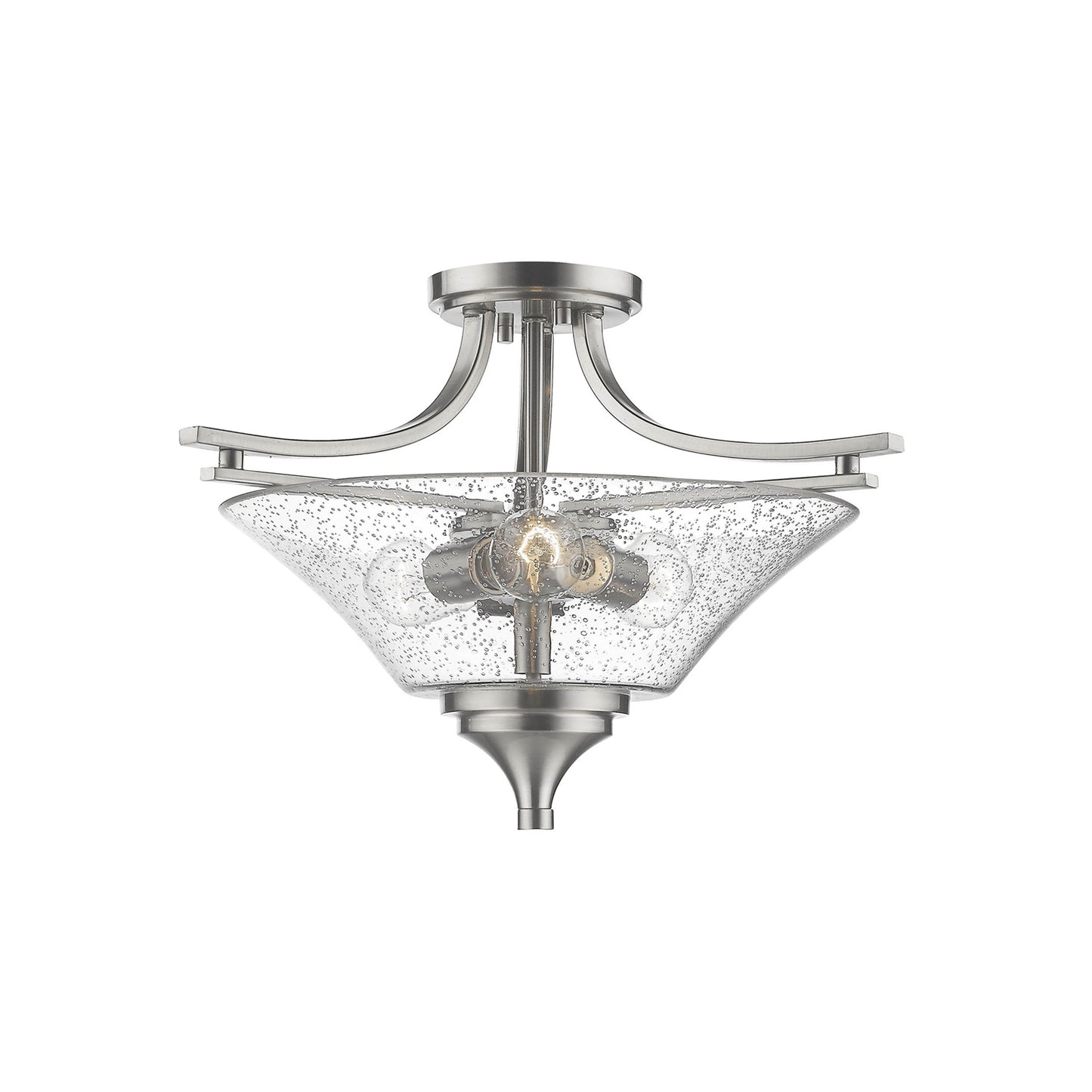 Millennium - 1483-SN - Three Light Semi-Flush Mount - Natalie - Satin Nickel