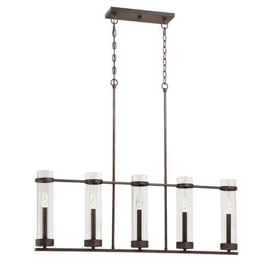 Millennium - 1975-RBZ - Five Light Island Pendant - Milan - Rubbed Bronze