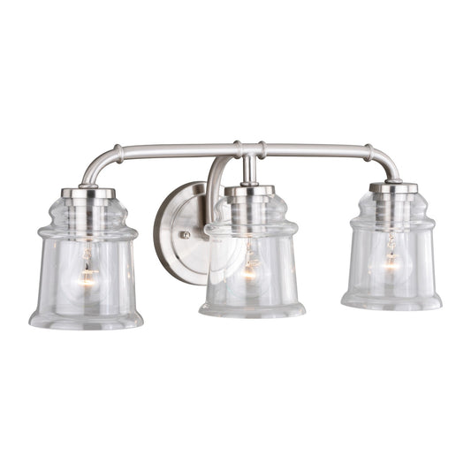 Vaxcel - W0241 - Three Light Vanity - Toledo - Satin Nickel