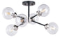 Vaxcel - C0132 - Six Light Semi Flush Mount - Orbit - Satin Nickel and Oil Rubbed Bronze