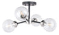 Vaxcel - C0133 - Four Light Semi Flush Mount - Orbit - Satin Nickel and Oil Rubbed Bronze