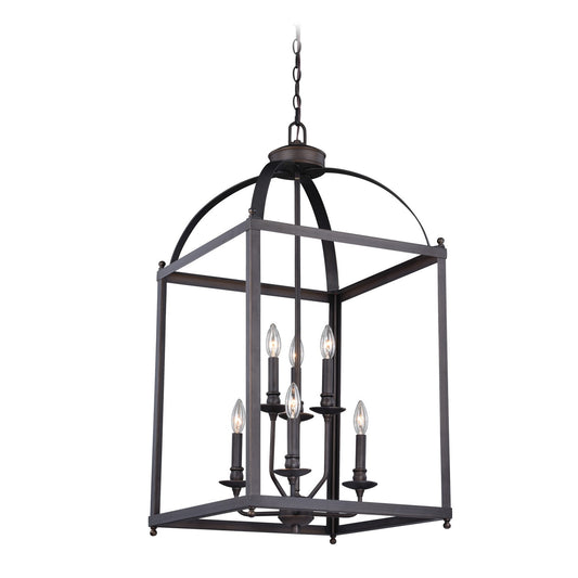 Vaxcel - P0220 - Six Light Pendant - Juliet - Architectural Bronze