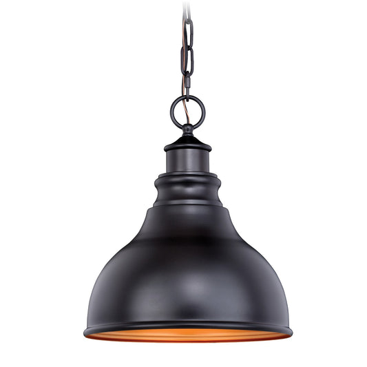 Vaxcel - T0317 - One Light Outdoor Pendant - Delano - Oil Burnished Bronze and Light Gold