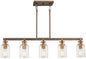 Minka-Lavery - 4556-588 - Five Light Island Pendant - Morrow - Harvard Court Bronze W/Gold Hi