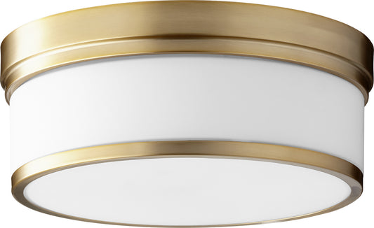 Quorum - 3509-14-80 - Three Light Ceiling Mount - Celeste - Aged Brass