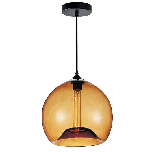 CWI Lighting - 5553P12- Amber - One Light Mini Pendant - Glass - Black