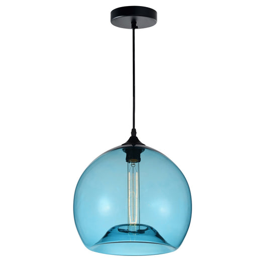 CWI Lighting - 5553P12- Blue - One Light Mini Pendant - Glass - Black