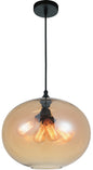 CWI Lighting - 5553P16 -Amber - Four Light Pendant - Glass - Black