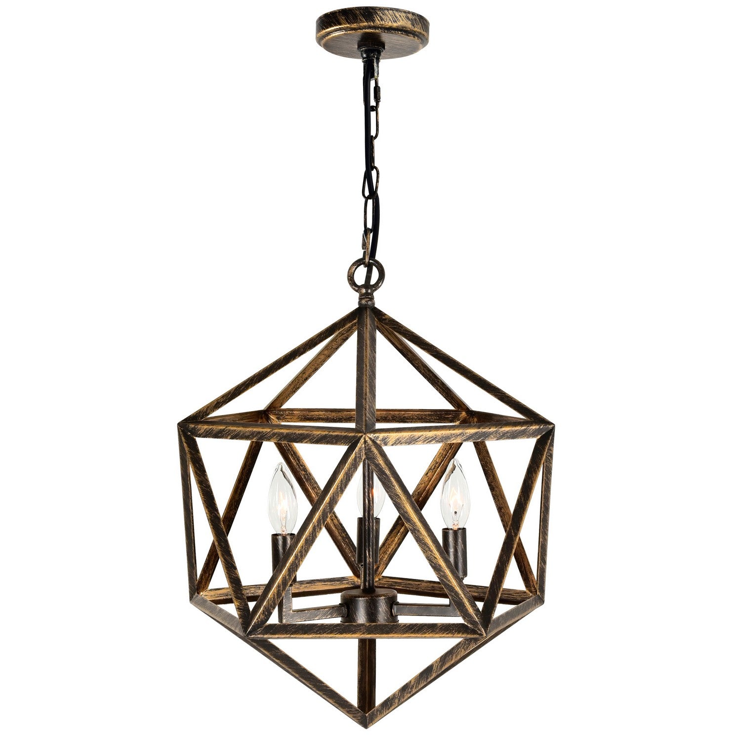 CWI Lighting - 9641P17-3-128 - Three Light Pendant - Amazon - Antique Forged Copper