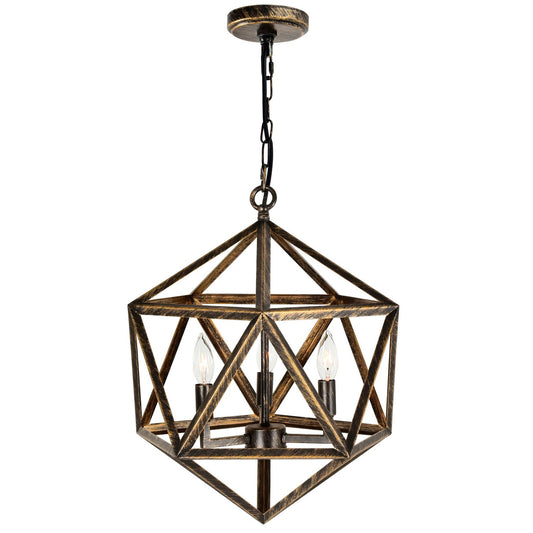 CWI Lighting - 9641P17-3-128 - Three Light Pendant - Amazon - Antique Forged Copper