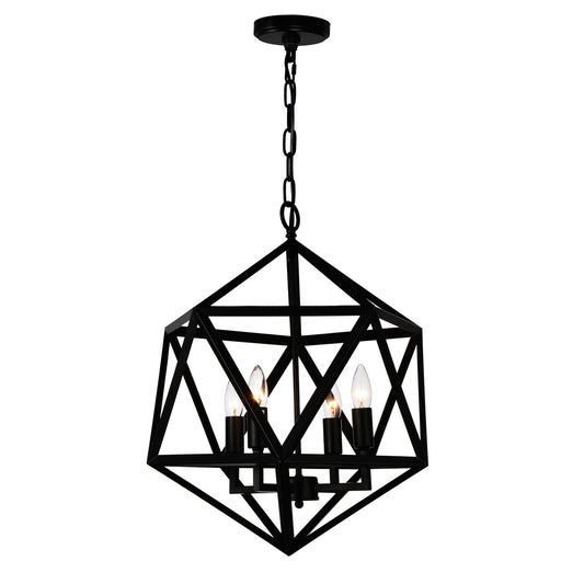 CWI Lighting - 9641P20-4-101 - Four Light Pendant - Amazon - Black