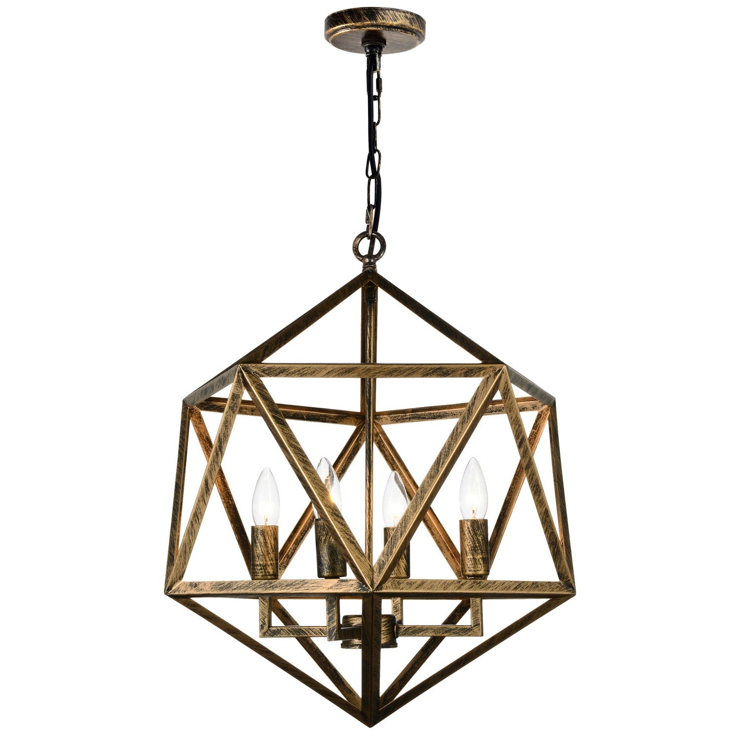 CWI Lighting - 9641P20-4-128 - Four Light Pendant - Amazon - Antique Forged Copper