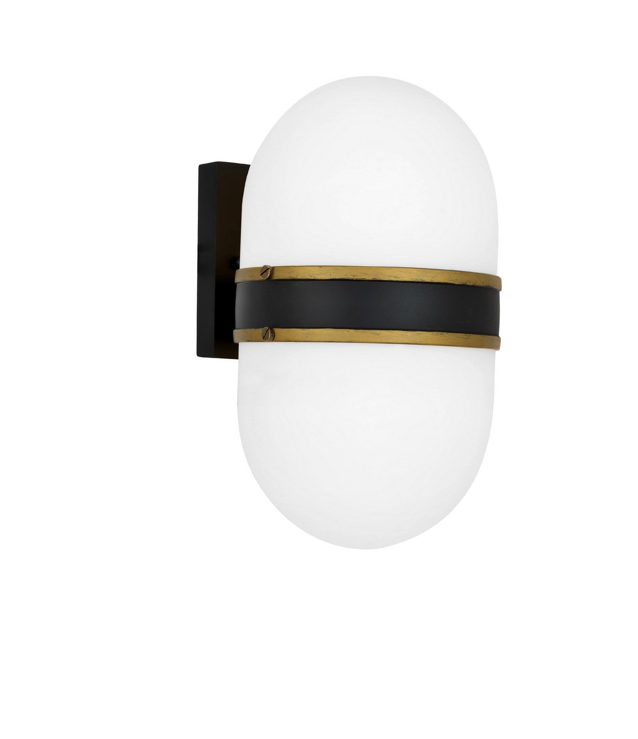 Crystorama - CAP-8501-MK-TG - One Light Outdoor Wall Sconce - Capsule - Matte Black + Textured Gold