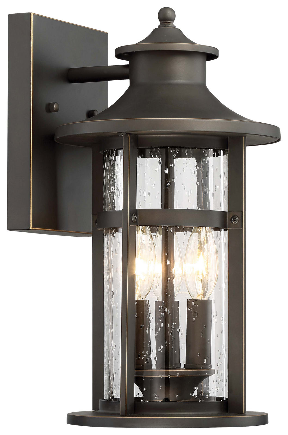 Minka-Lavery - 72552-143C - Three Light Outdoor Wall Lamp - Highland Ridge - Oil Rubbed Bronze W/ Gold High