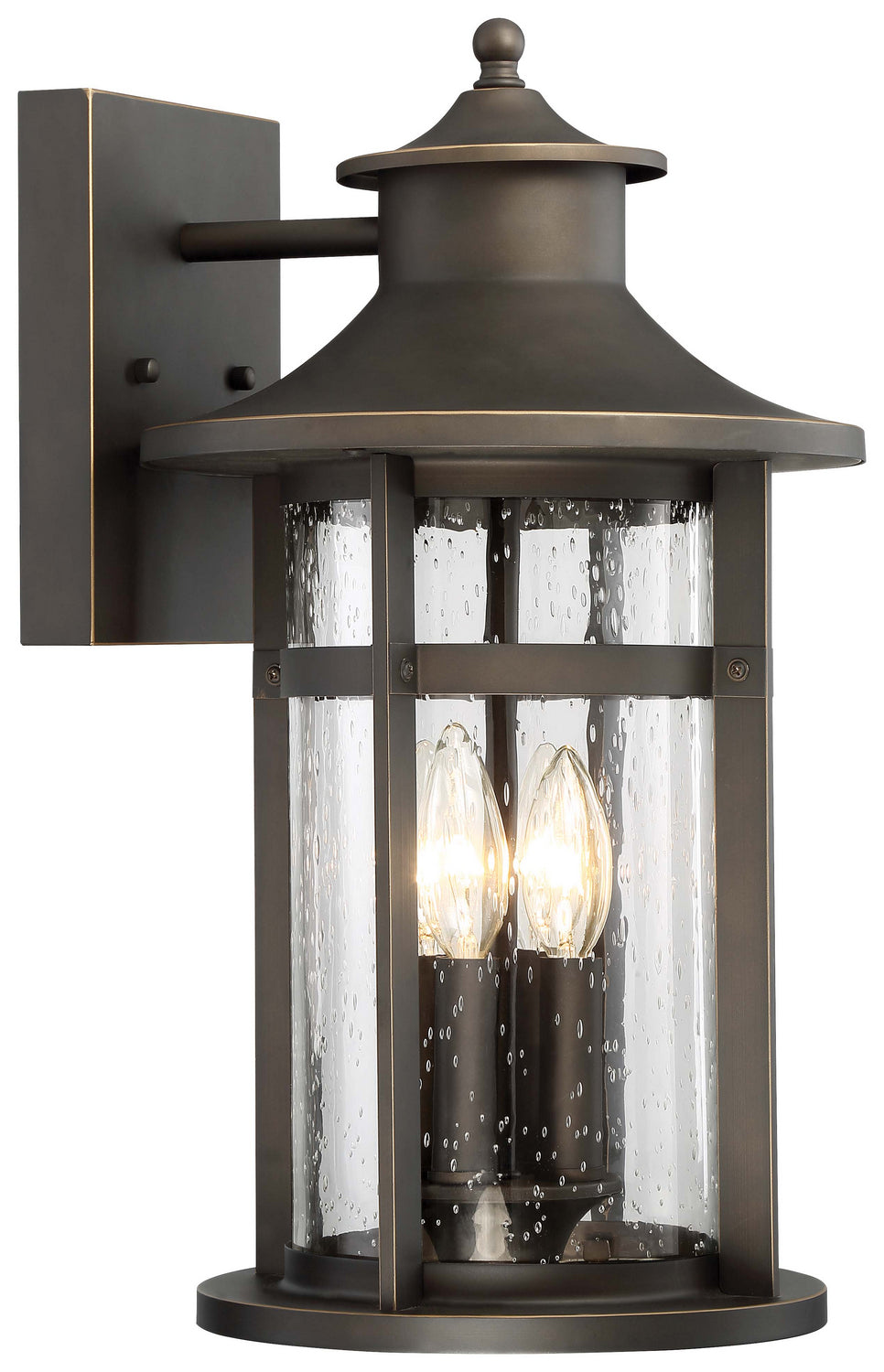 Minka-Lavery - 72553-143C - Four Light Outdoor Wall Lamp - Highland Ridge - Oil Rubbed Bronze W/ Gold High