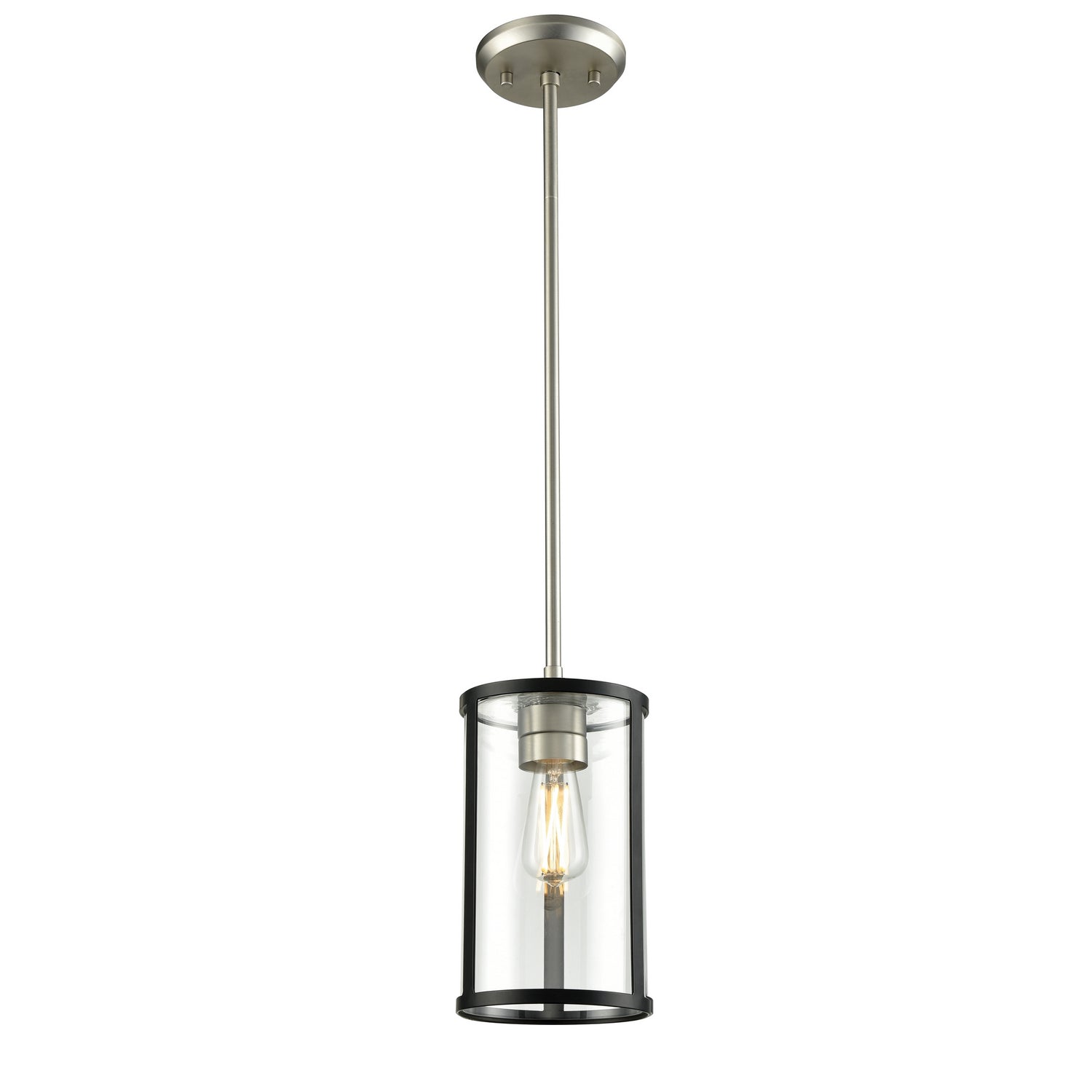 DVI Lighting - DVP25421BN/GR-CL - One Light Pendant - Downtown - Buffed Nickel And Graphite With Clear Glass