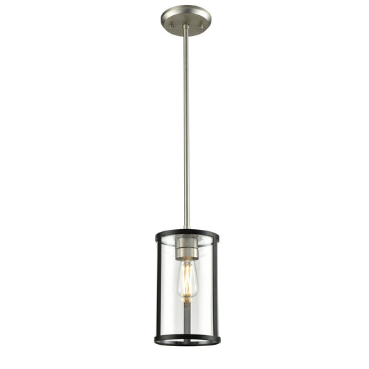 DVI Lighting - DVP25421BN/GR-CL - One Light Pendant - Downtown - Buffed Nickel And Graphite With Clear Glass