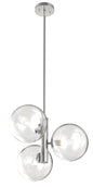 DVI Lighting - DVP27023CH-CL - Three Light Pendant - Courcelette - Chrome With Clear Glass