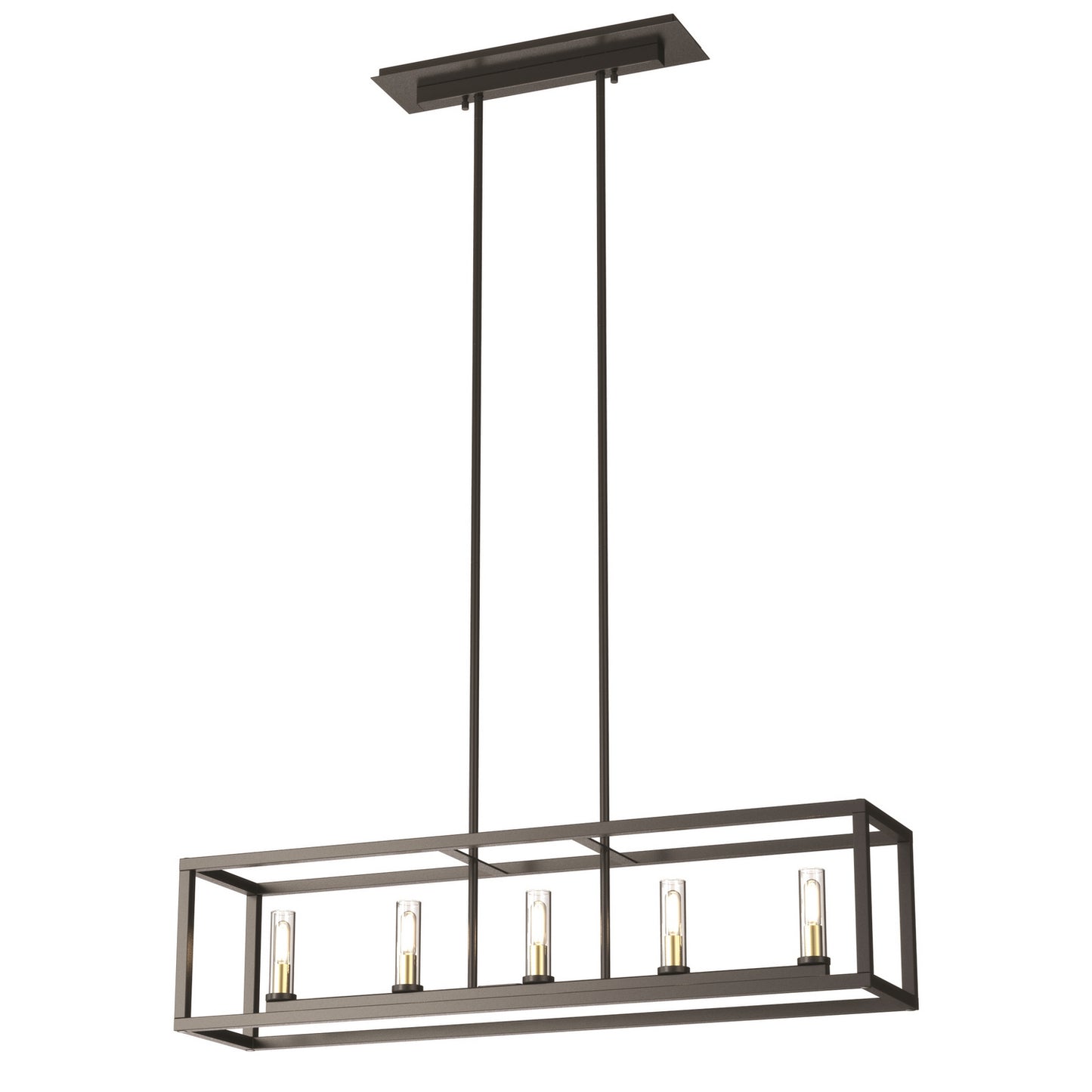DVI Lighting - DVP28102MF/GR-CL - Five Light Linear Pendant - Sambre - Multiple Finishes And Graphite With Clear Glass