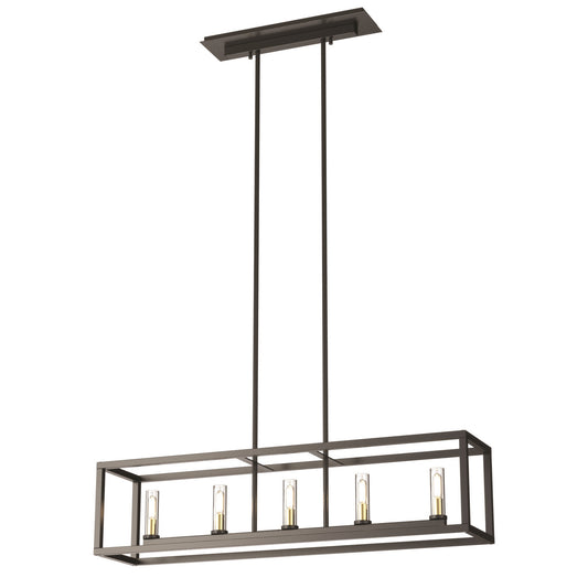 DVI Lighting - DVP28102MF/GR-CL - Five Light Linear Pendant - Sambre - Multiple Finishes And Graphite With Clear Glass