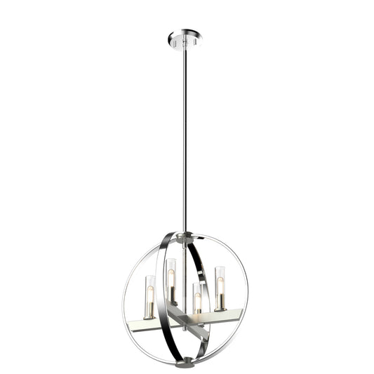 DVI Lighting - DVP28848CH/SN-CL - Four Light Pendant - Mont Royal - Chrome And Satin Nickel With Clear Glass