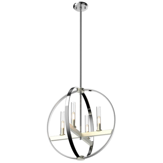 DVI Lighting - DVP28849CH/SN-CL - Four Light Pendant - Mont Royal - Chrome And Satin Nickel With Clear Glass