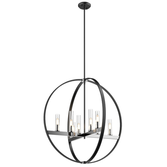 DVI Lighting - DVP28850CH/GR-CL - Eight Light Pendant - Mont Royal - Chrome And Graphite With Clear Glass
