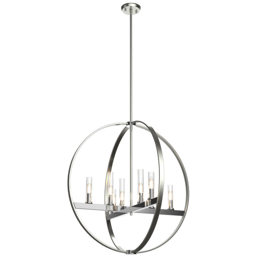 DVI Lighting - DVP28850CH/SN-CL - Eight Light Pendant - Mont Royal - Chrome And Satin Nickel With Clear Glass