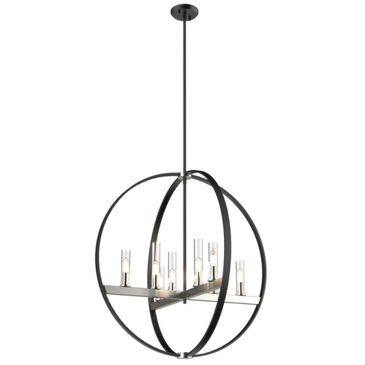DVI Lighting - DVP28850SN/GR-CL - Eight Light Pendant - Mont Royal - Satin Nickel And Graphite With Clear Glass