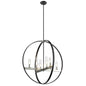 DVI Lighting - DVP28850SN/GR-CL - Eight Light Pendant - Mont Royal - Satin Nickel And Graphite With Clear Glass