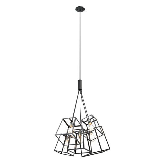 DVI Lighting - DVP29025BN/GR - Five Light Pendant - Cape Breton - Buffed Nickel And Graphite