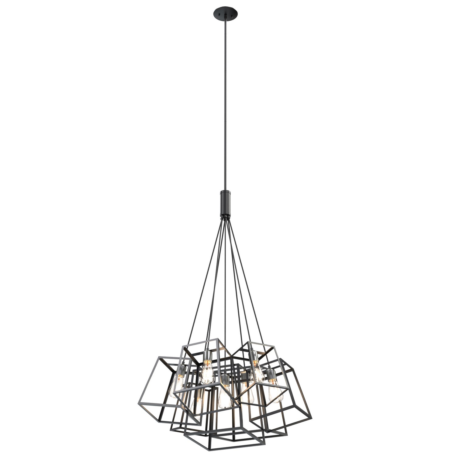 DVI Lighting - DVP29057BN/GR - Seven Light Pendant - Cape Breton - Buffed Nickel And Graphite