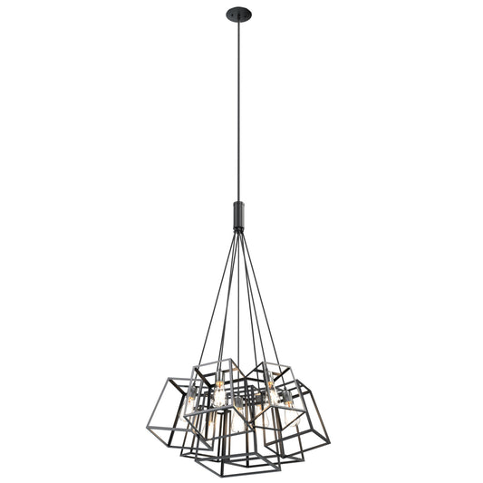 DVI Lighting - DVP29057BN/GR - Seven Light Pendant - Cape Breton - Buffed Nickel And Graphite